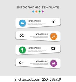 4 Step flat business infographic template