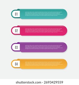 Modelo de infográfico empresarial plano de 4 etapas