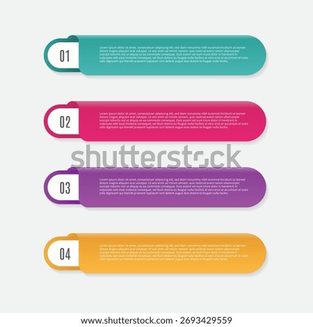 4 step flat business infographic template