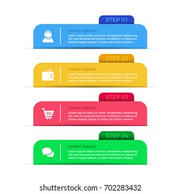 4 step Info graphic element template banner vector illustration