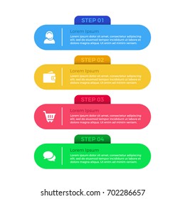 4 step info graphic element vector illustration