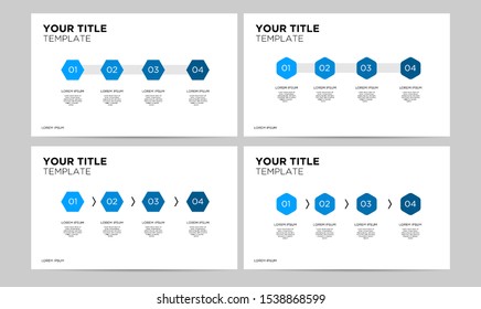 4 step info graphic option workflow presentation blue business
