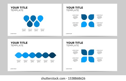 4 step info graphic option workflow presentation blue business