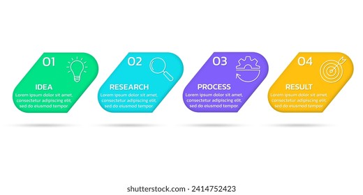 4 step info graphic. Process diagram, chart with business icons. Five option timeline infographic design. Modern presentation, layout template. Vector illustration.