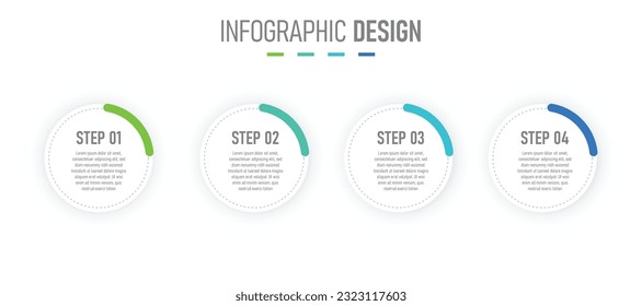 4 Step infographic design. EPS 10 vector illustration. Modern vector infographic. Business Infographic template. Thin line design with numbers 4 options or steps.