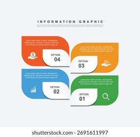 Diseño de infografía de 4 pasos. Concepto de programación con diseño de papel. se puede utilizar para la ilustración de flujo de trabajo