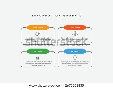4 step infographic design. schedule concept with paper layout. can be used for workflow illustration