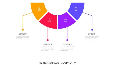 4 Step infographic design vector art. Modern vector illustration. Simple vector illustration for business data visualization.