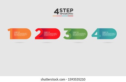 4 step infographic element. Business concept with 4 options and number, steps or processes. data visualization. Vector illustration.