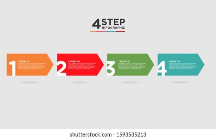 4 step infographic element. Business concept with 4 options and number, steps or processes. data visualization. Vector illustration.