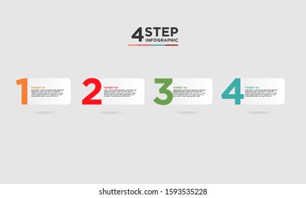 4 step infographic element. Business concept with 4 options and number, steps or processes. data visualization. Vector illustration.