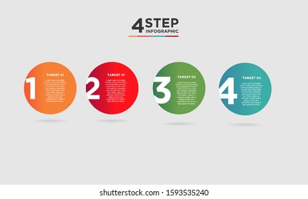 4 step infographic element. Business concept with 4 options and number, steps or processes. data visualization. Vector illustration.