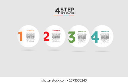 4 step infographic element. Business concept with 4 options and number, steps or processes. data visualization. Vector illustration.