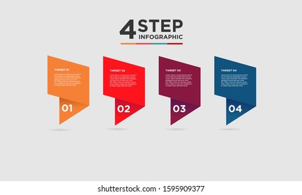 4 step infographic element. Business concept with 4 options and number, steps or processes. data visualization. Vector illustration.