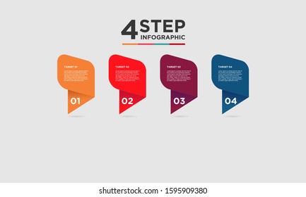 4 step infographic element. Business concept with 4 options and number, steps or processes. data visualization. Vector illustration.