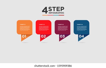 4 step infographic element. Business concept with 4 options and number, steps or processes. data visualization. Vector illustration.