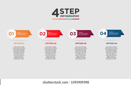 4 step infographic element. Business concept with 4 options and number, steps or processes. data visualization. Vector illustration.