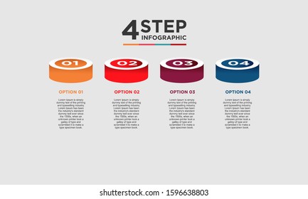 4 step infographic element. Business concept with 4 options and number, steps or processes. data visualization. Vector illustration.