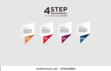 4 step infographic element. Business concept with 4 options and number, steps or processes. data visualization. Vector illustration.