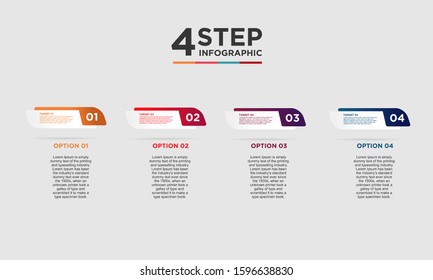 4 step infographic element. Business concept with 4 options and number, steps or processes. data visualization. Vector illustration.