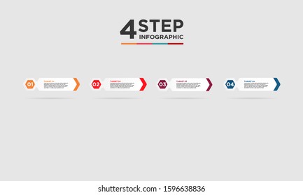 4 step infographic element. Business concept with 4 options and number, steps or processes. data visualization. Vector illustration.