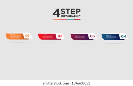 4 step infographic element. Business concept with 4 options and number, steps or processes. data visualization. Vector illustration.