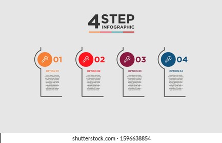 4 step infographic element. Business concept with 4 options and number, steps or processes. data visualization. Vector illustration.