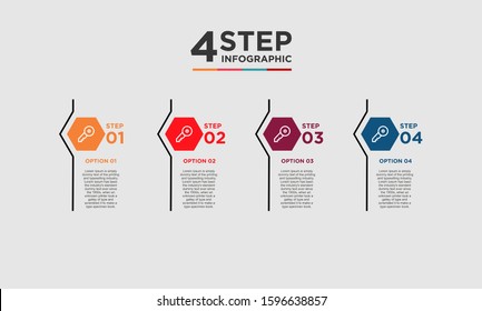 4 step infographic element. Business concept with 4 options and number, steps or processes. data visualization. Vector illustration.