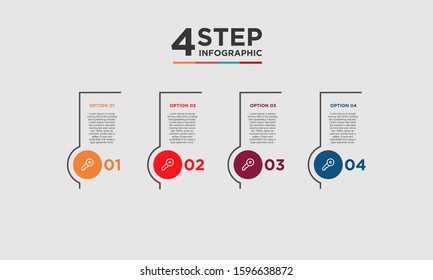 4 step infographic element. Business concept with 4 options and number, steps or processes. data visualization. Vector illustration.