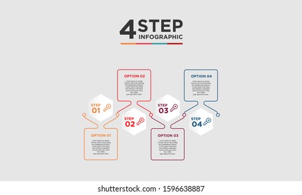 4 step infographic element. Business concept with 4 options and number, steps or processes. data visualization. Vector illustration.