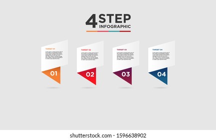 4 step infographic element. Business concept with 4 options and number, steps or processes. data visualization. Vector illustration.