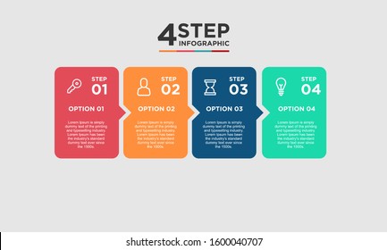 4 step infographic element. Business concept with 4 options and number, steps or processes. data visualization. Vector illustration.