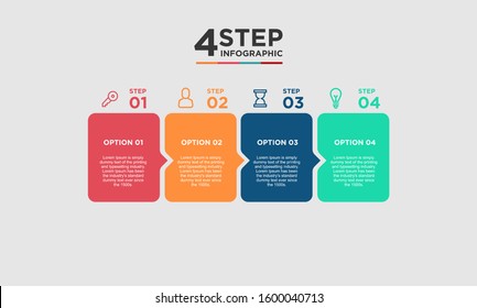 4 step infographic element. Business concept with 4 options and number, steps or processes. data visualization. Vector illustration.