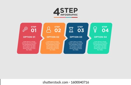 4 step infographic element. Business concept with 4 options and number, steps or processes. data visualization. Vector illustration.