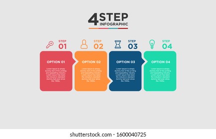 4 step infographic element. Business concept with 4 options and number, steps or processes. data visualization. Vector illustration.