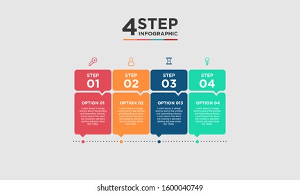 4 step infographic element. Business concept with 4 options and number, steps or processes. data visualization. Vector illustration.