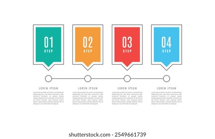 4 step infographic element. Business concept with 4 options and number, steps or processes. - Vector.