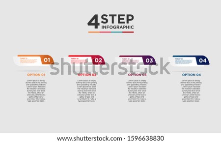 4 step infographic element. Business concept with 4 options and number, steps or processes. data visualization. Vector illustration.