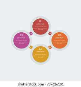 4 Step Infographic, Four Choices Flow Infographic, Circular Options Processes Diagram