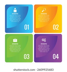 4 step infographic modern chart list template creative design