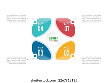 4 step infographic pie chart with color concept. used for business presentation, powerpoint presentation, PPT, word, etc.