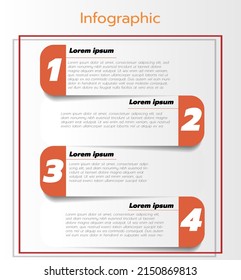 infografía de 4 pasos con plantilla de sombra. 
