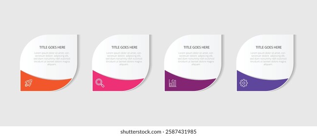 4 step infographic template. EPS 10 vector template. Business vector art. Colorful business infographic.