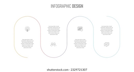 Diseño de línea de tiempo de infografía de 4 pasos.infografías de flujo de trabajo de línea de tiempo de negocios. Plantilla de diapositiva de presentación de la empresa. se puede utilizar para diseño de flujo de trabajo, diagrama, informe anual, diseño web.Banner creativo.