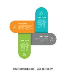 4 step layout infographic template 