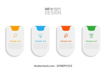 4 step marketing strategy concept. Infographic design template. Simple vector illustration for business presentations.