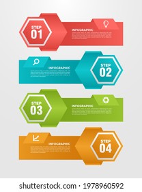 4 step metal gradient infographic
