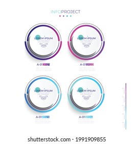 4 step minimal info-graphic icon chart origami paper color in Vector info-graphic template for diagram presentation chart and business concept with 4 element options
