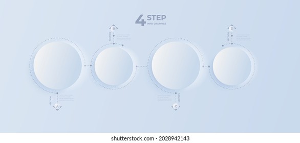 4 pasos Gráfica circular moderna Modelo de infografía vectorial para la presentación del diagrama, gráfico, concepto de negocio con 5 ó 6 elementos opciones