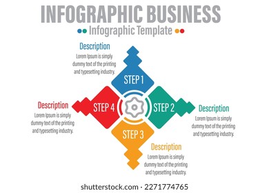 4 Step Modern Timeline diagram with planning year , presentation vector infographic. Infographic template for business. 